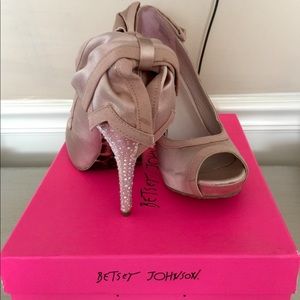 Betsey Johnson Blush Satin Heels - Size 8